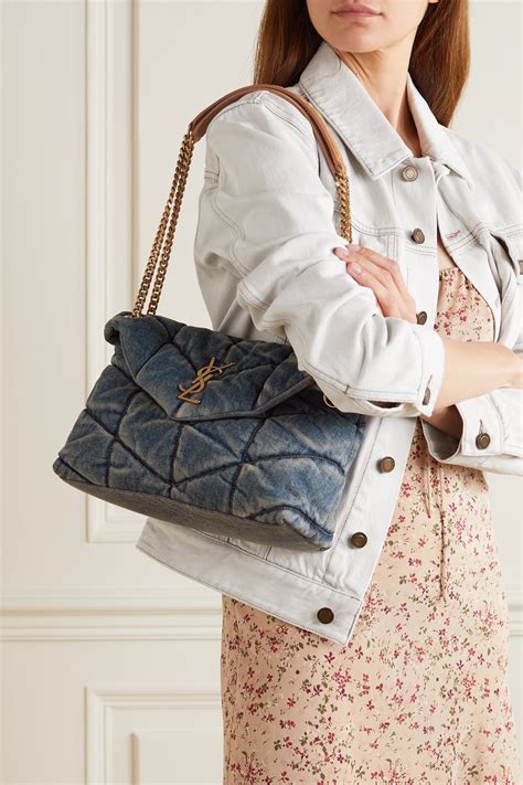 ysl denim puffer bag small|YSL medium loulou puffer.